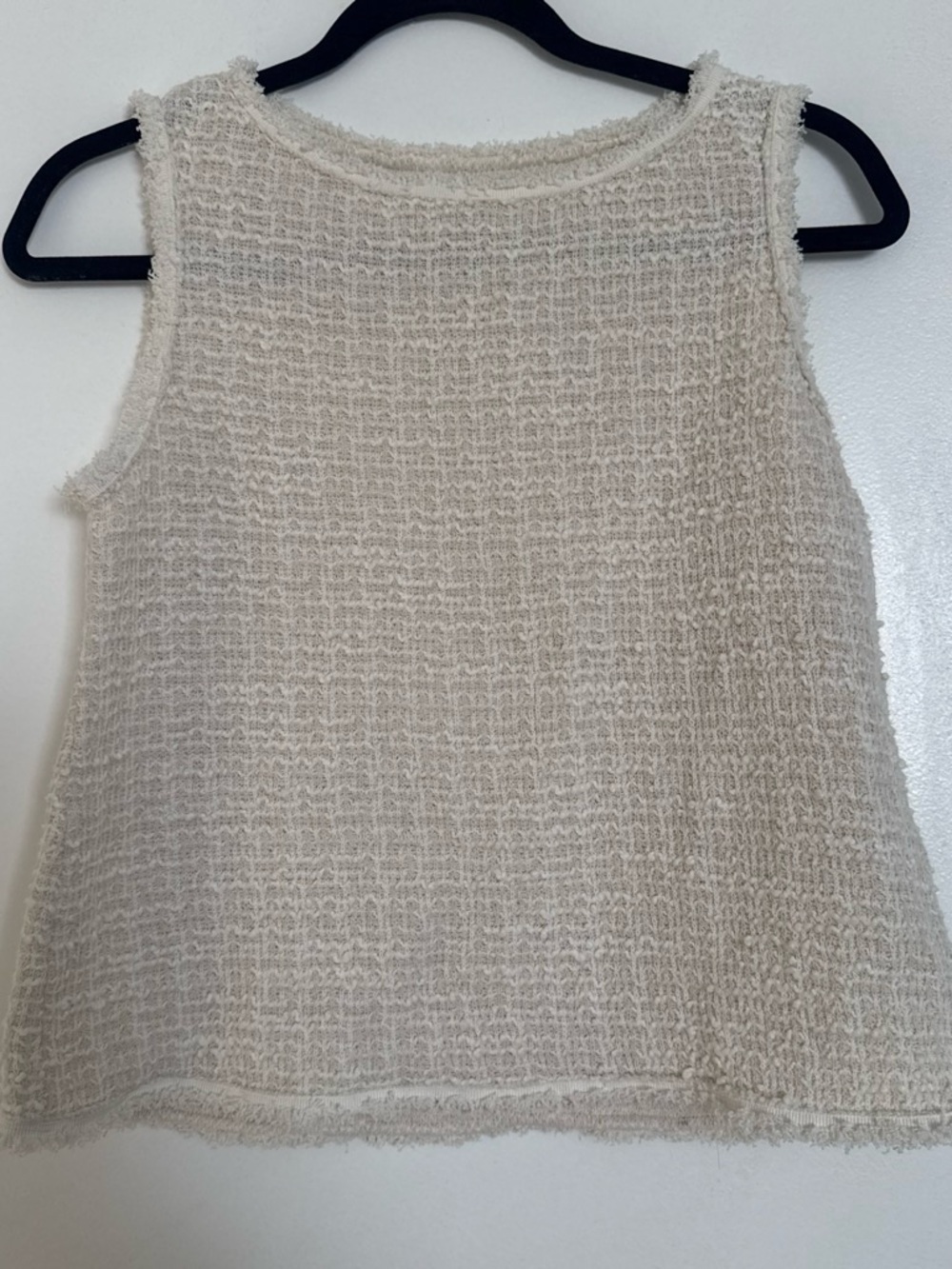 Max Studio Cream Textured Sleeveless Tank